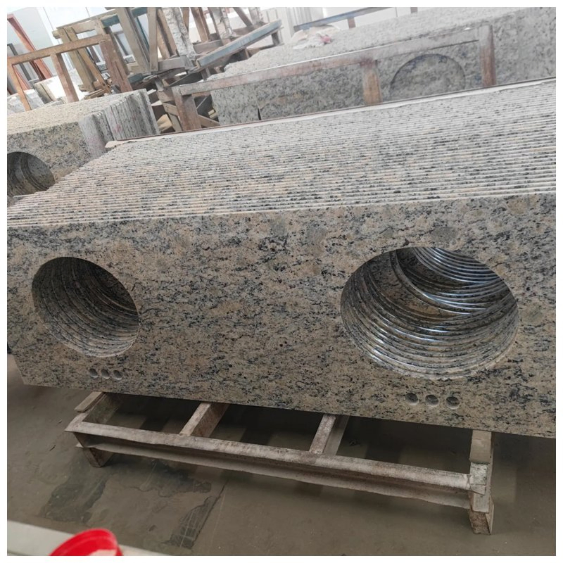 Brazilian Santa Cecilia Granite Vanity Top with Round Basin Cutout