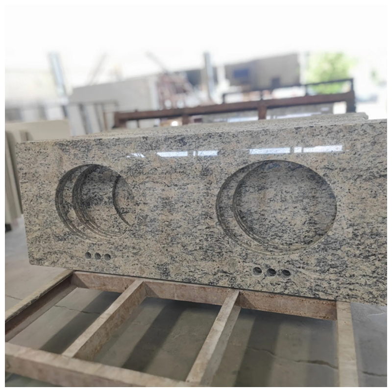 Brazilian Santa Cecilia Granite Vanity Top with Round Basin Cutout