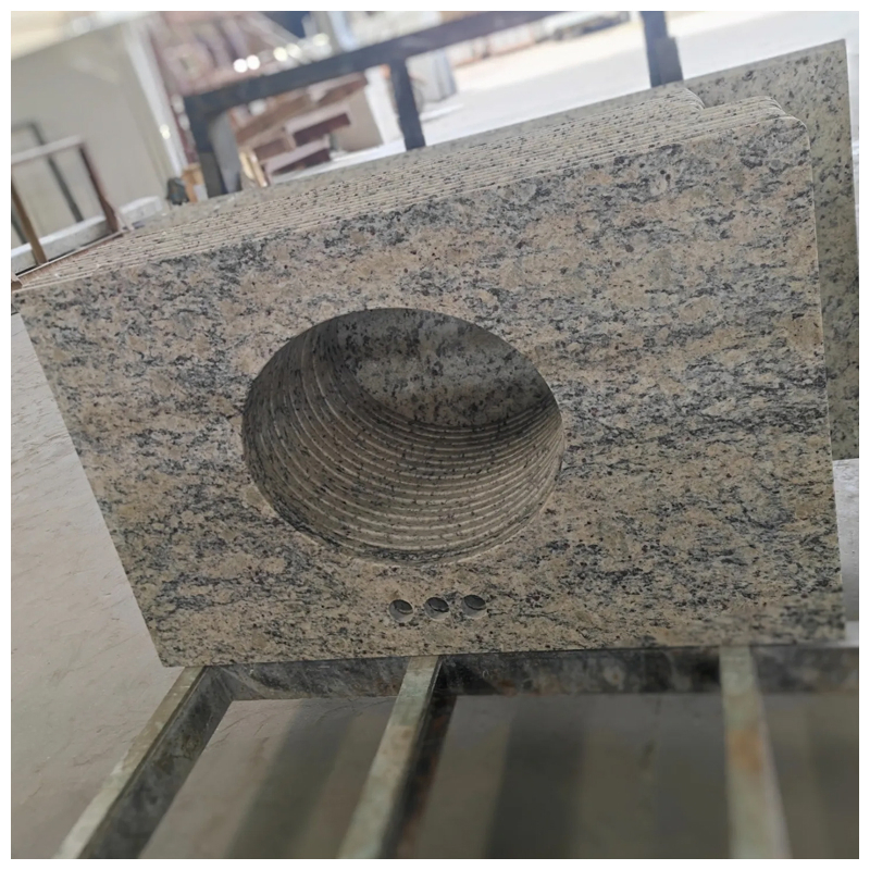Brazilian Santa Cecilia Granite Vanity Top with Round Basin Cutout
