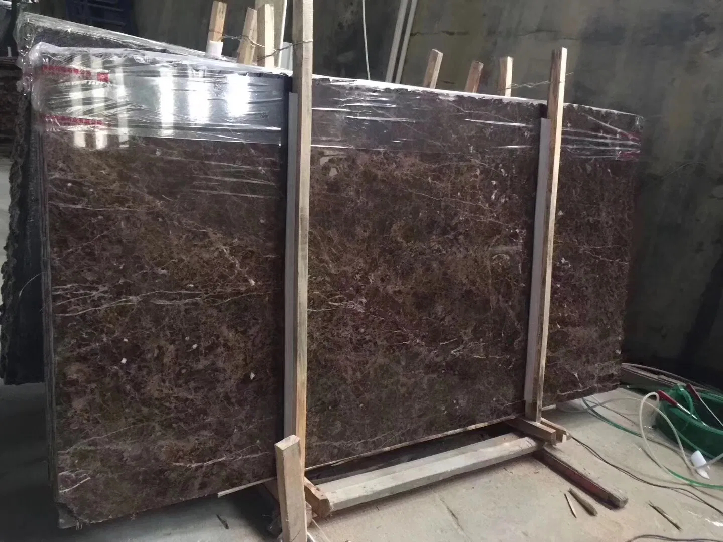 Dark Emperador Brown Marble Vanity Top with Oval Sink Cutout