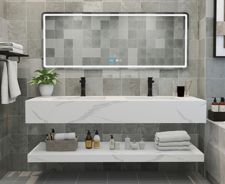 White Marble Double Basin Floa