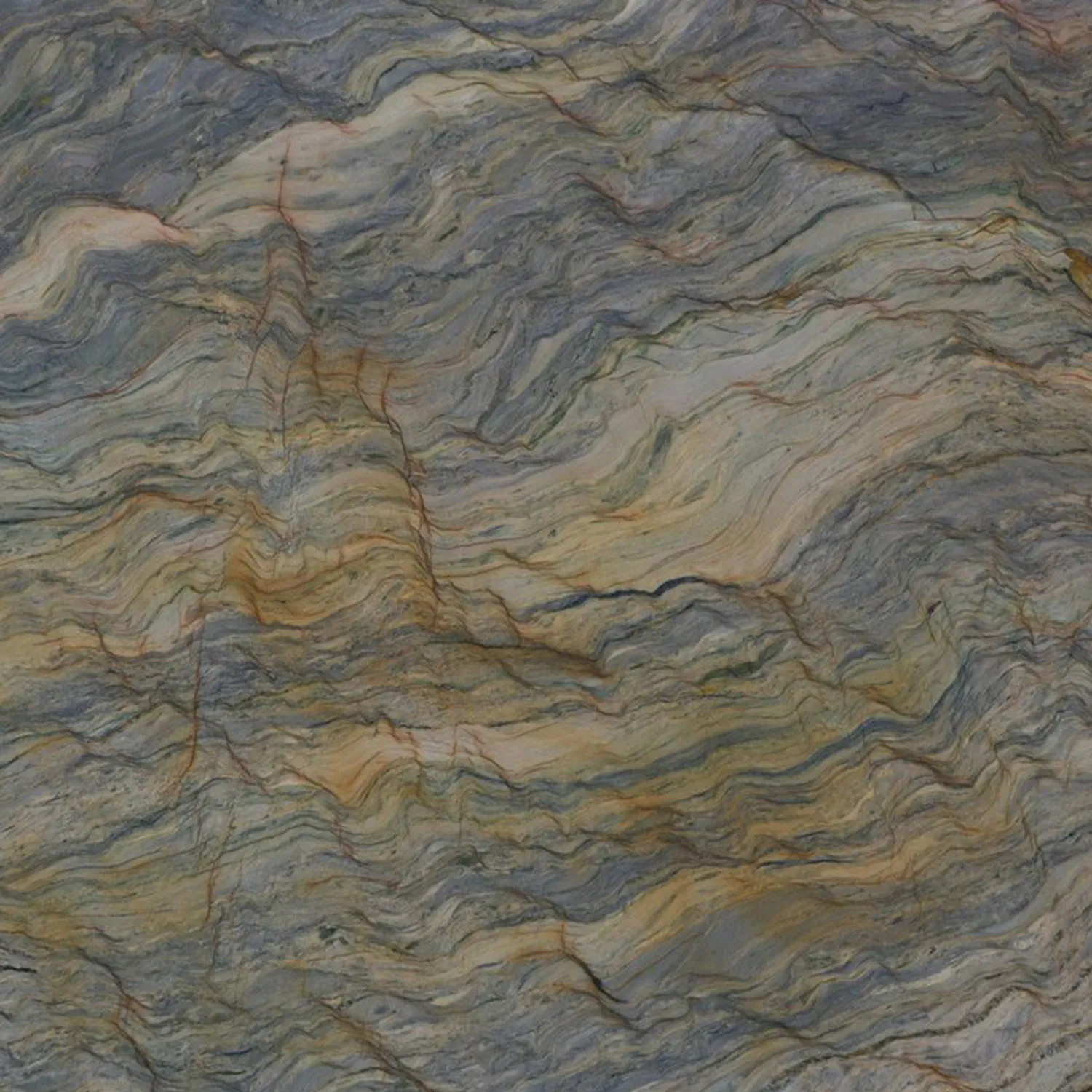 Brown Veined Natural Quartzite Kitchen Island Countertop
