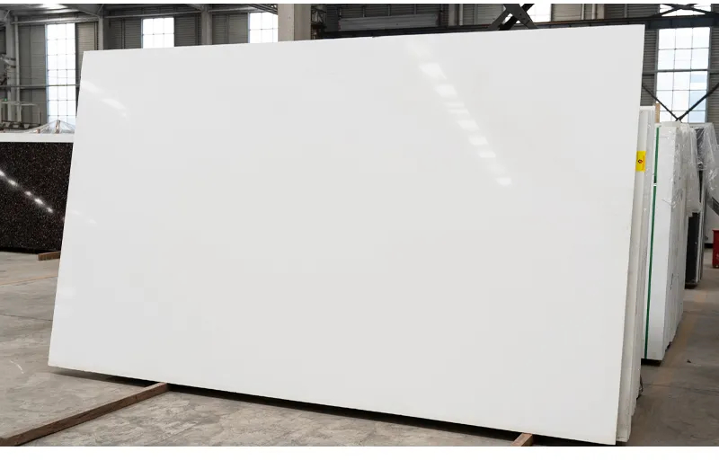 High Gloss Pure White Artificial Quartz Kitchen Countertop