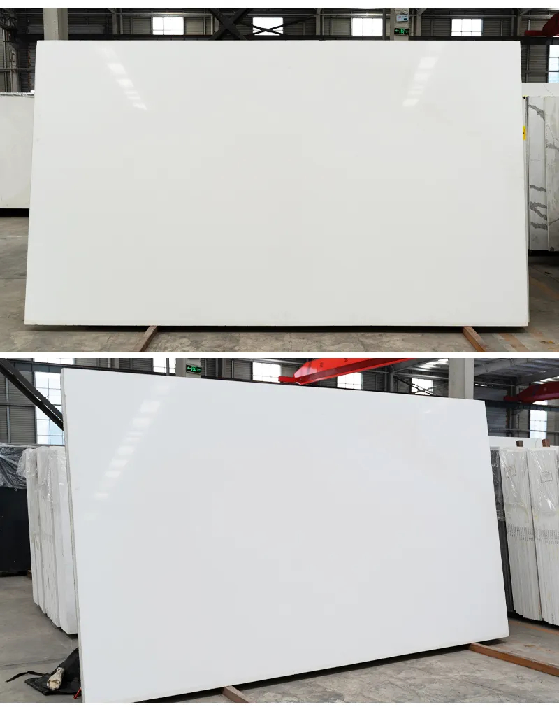 High Gloss Pure White Artificial Quartz Kitchen Countertop