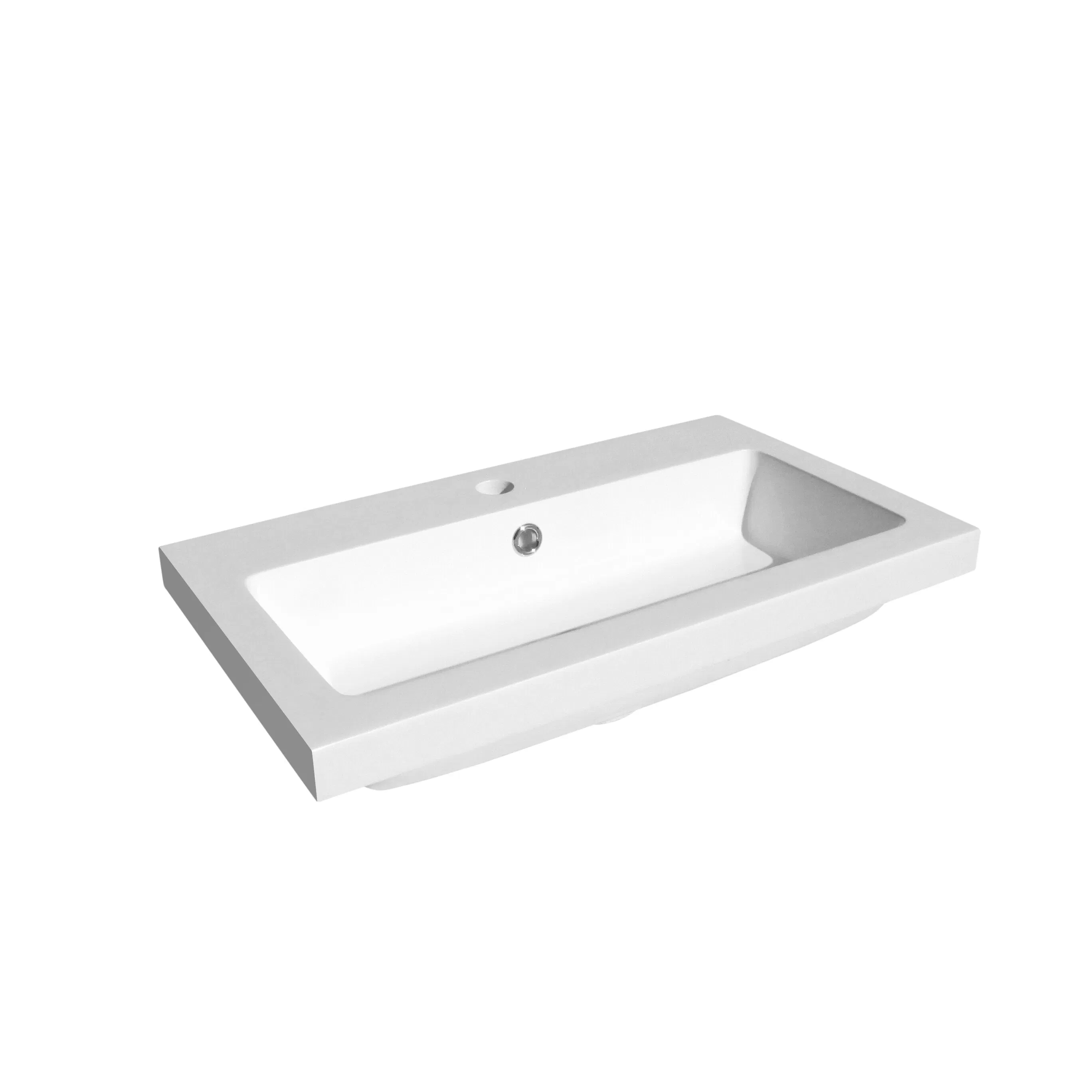 Matte White Solid Surface Above-Counter Wash Basin