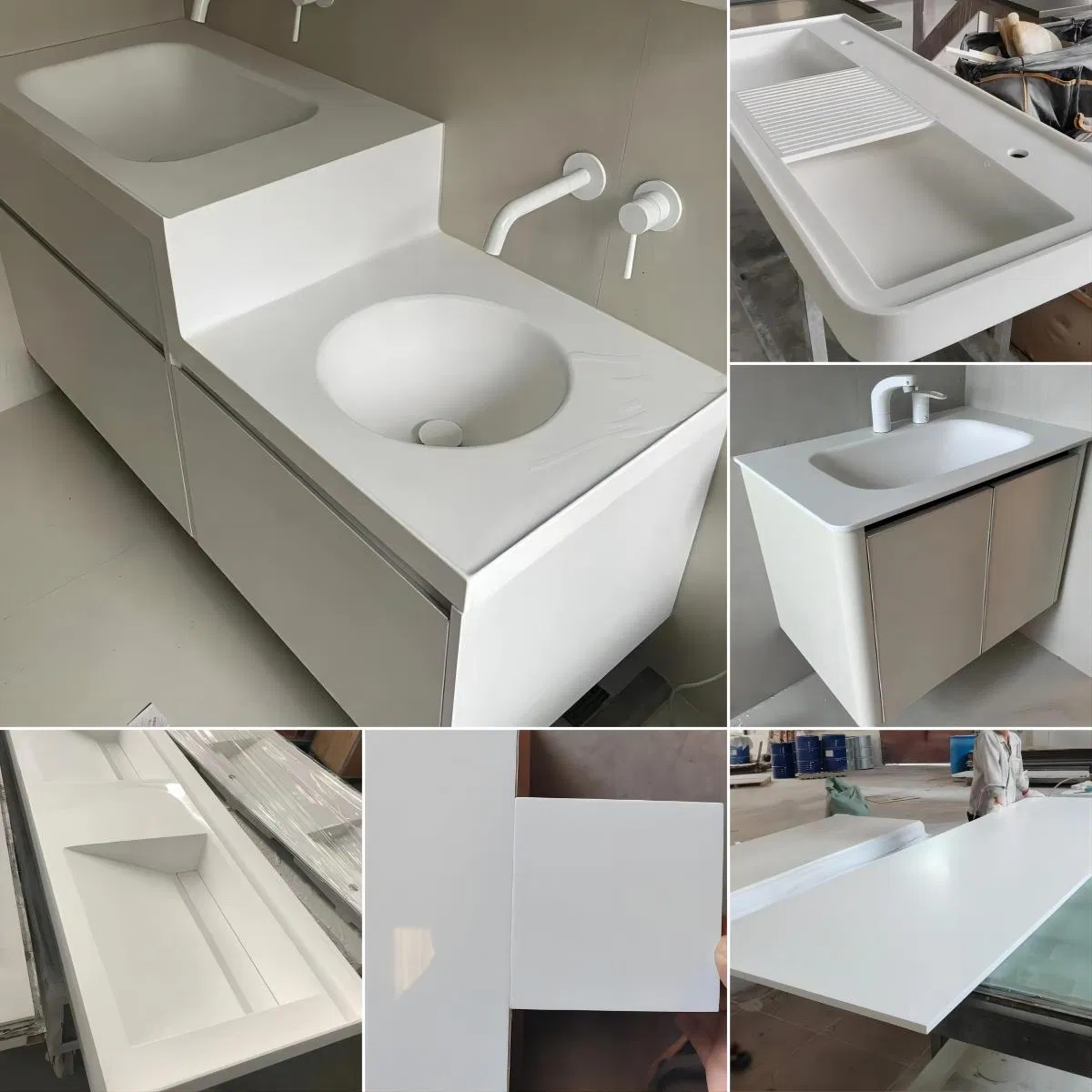 Custom Solid Surface Countertop Wash Basin for Bathroom Vanities