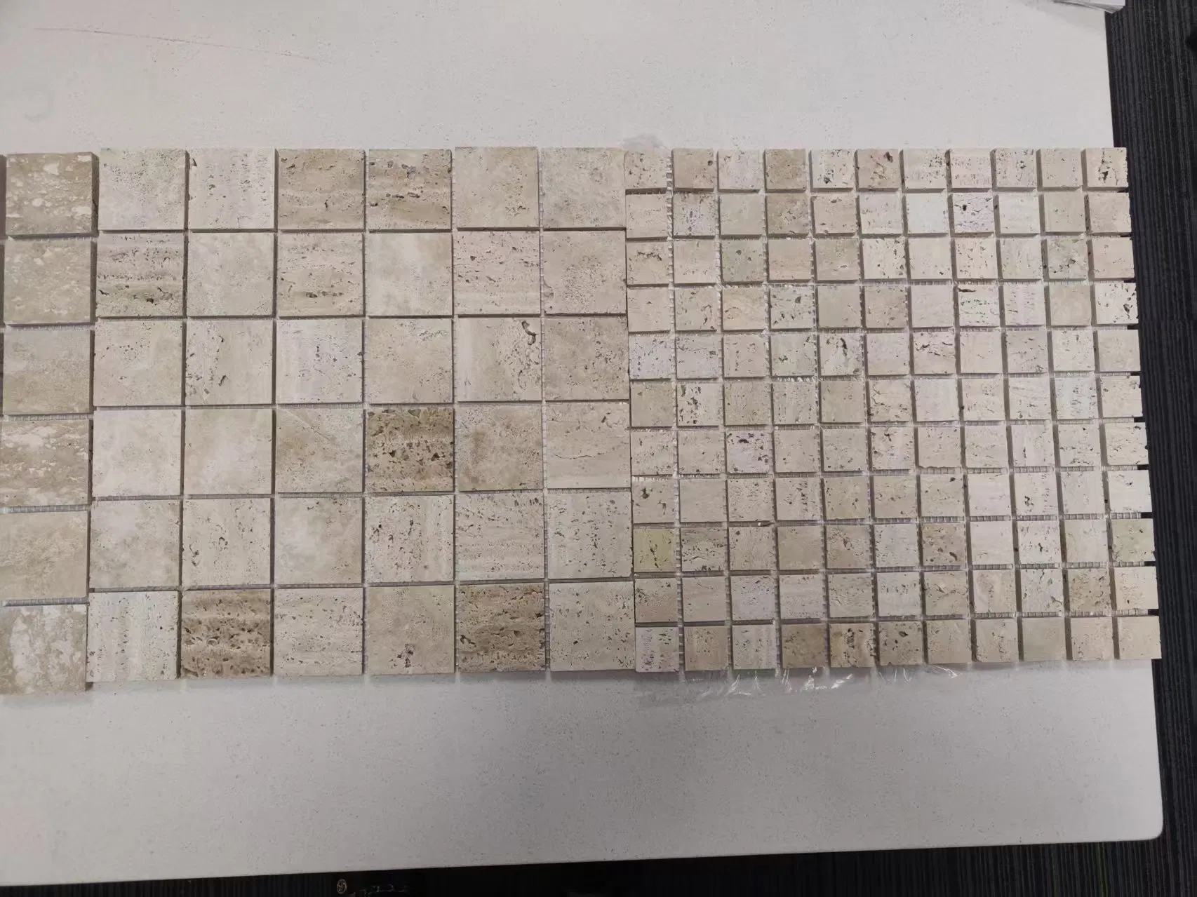 Beige Travertine Mosaic Tiles for Living Room and Feature Walls