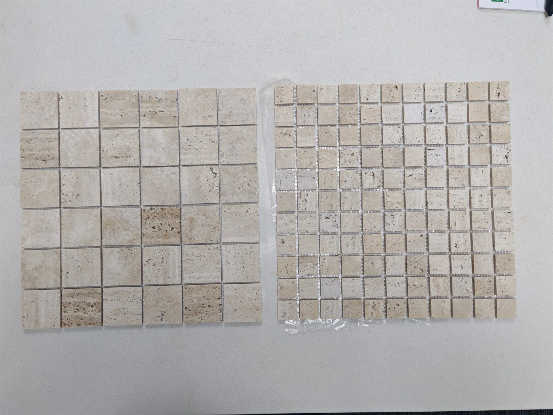 Beige Travertine Mosaic Tiles for Living Room and Feature Walls