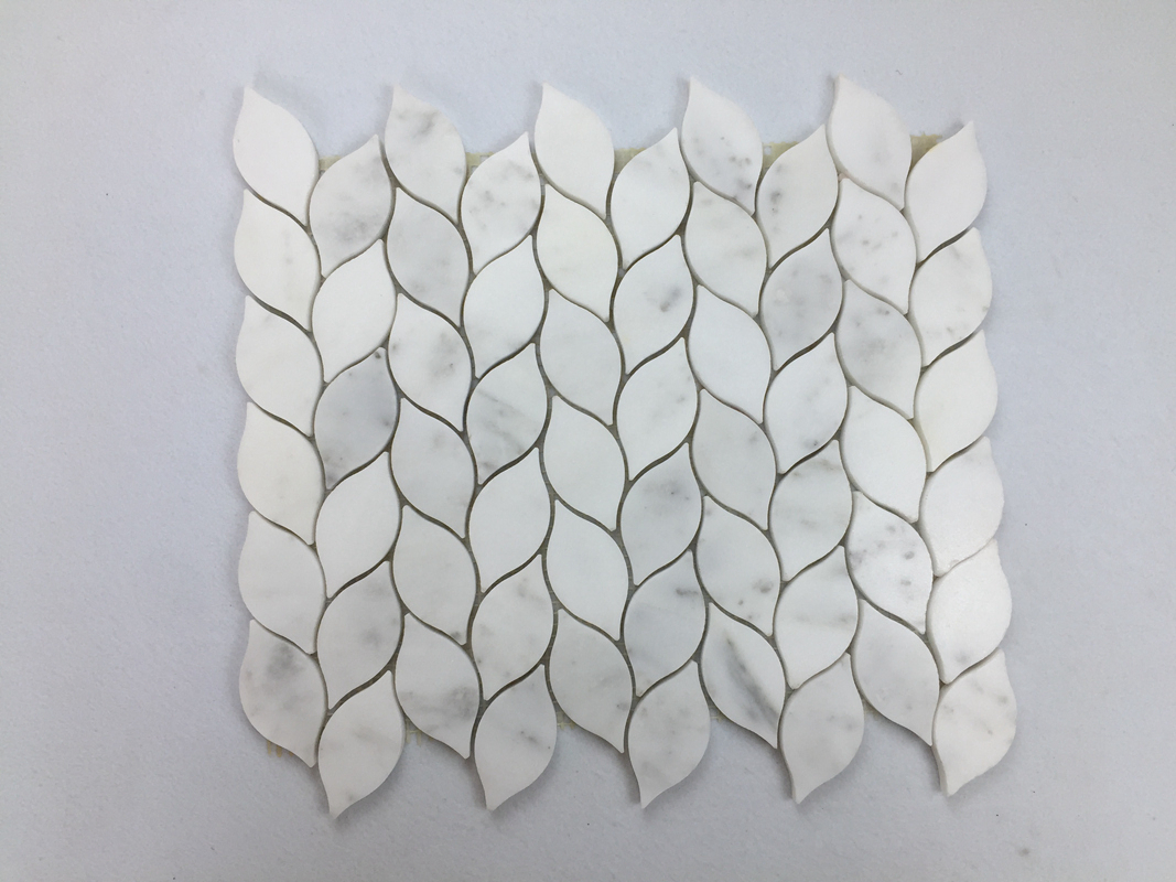 Crystal White Marble Leaf Mosa