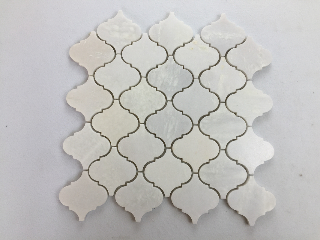 Crystal White Marble Leaf Mosaic Tile for Kitchen Backsplash