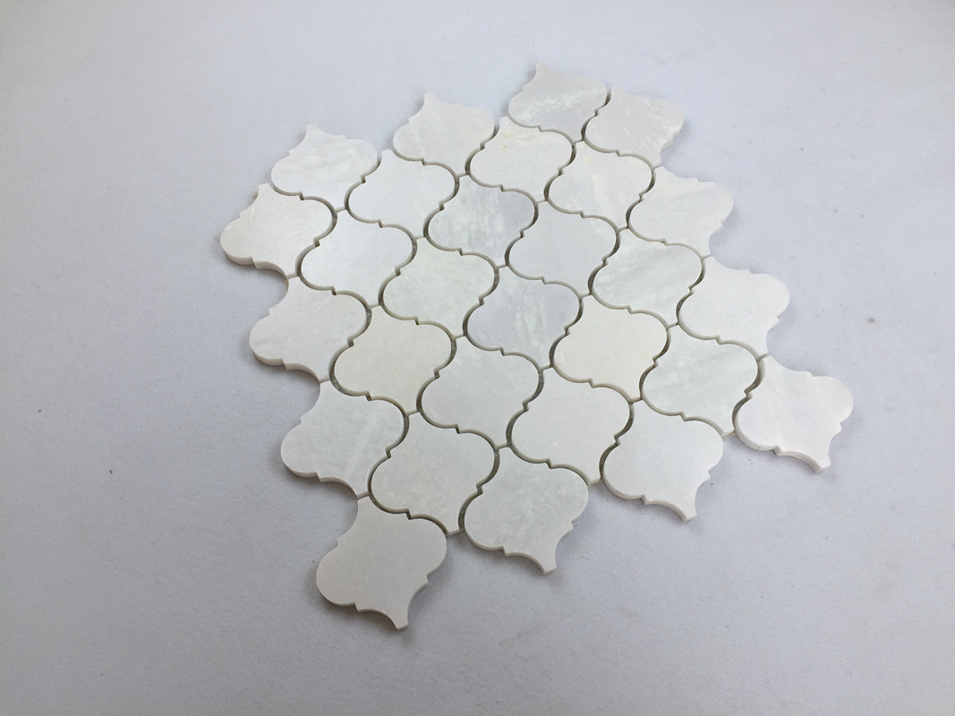Crystal White Marble Leaf Mosaic Tile for Kitchen Backsplash