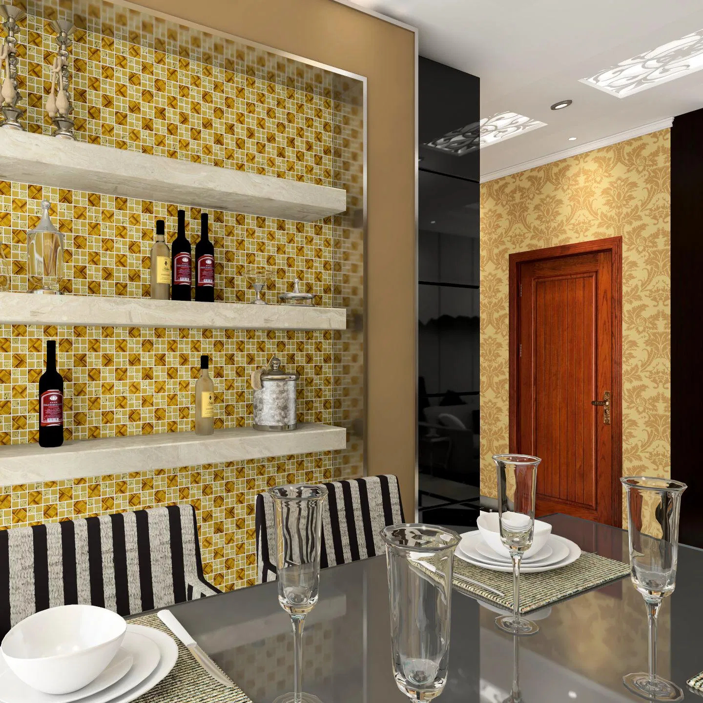 Colorful Ceramic and Glass Mosaic Wall Tiles