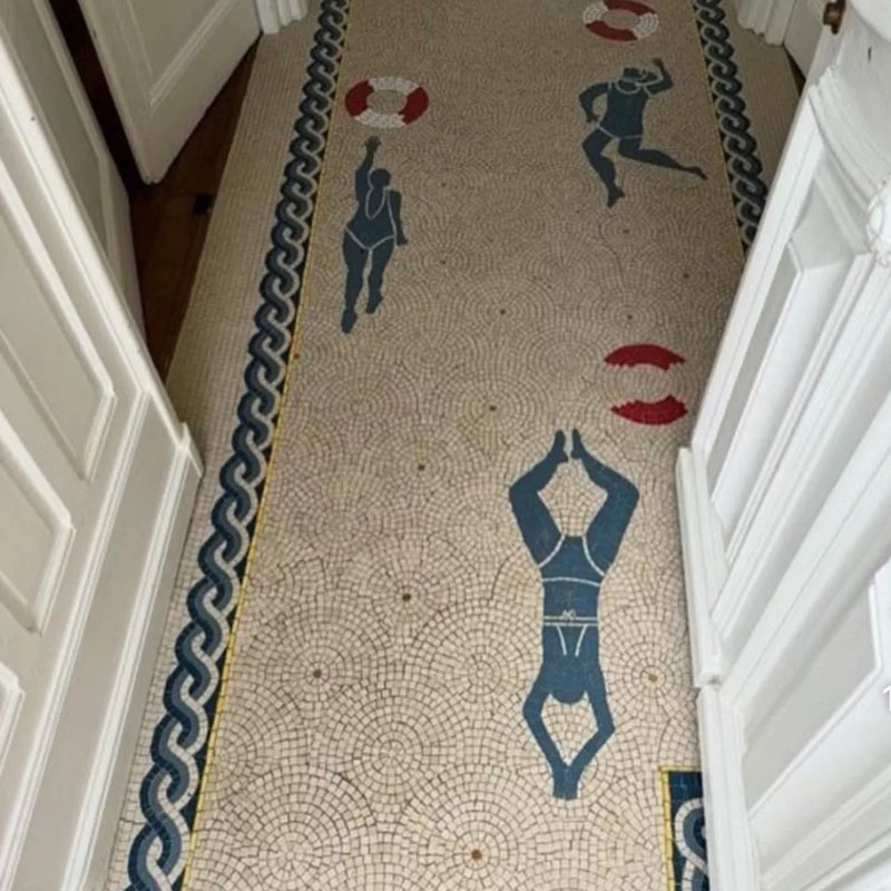 Handmade Marble Mosaic Panel for Custom Floor and Wall Patterns