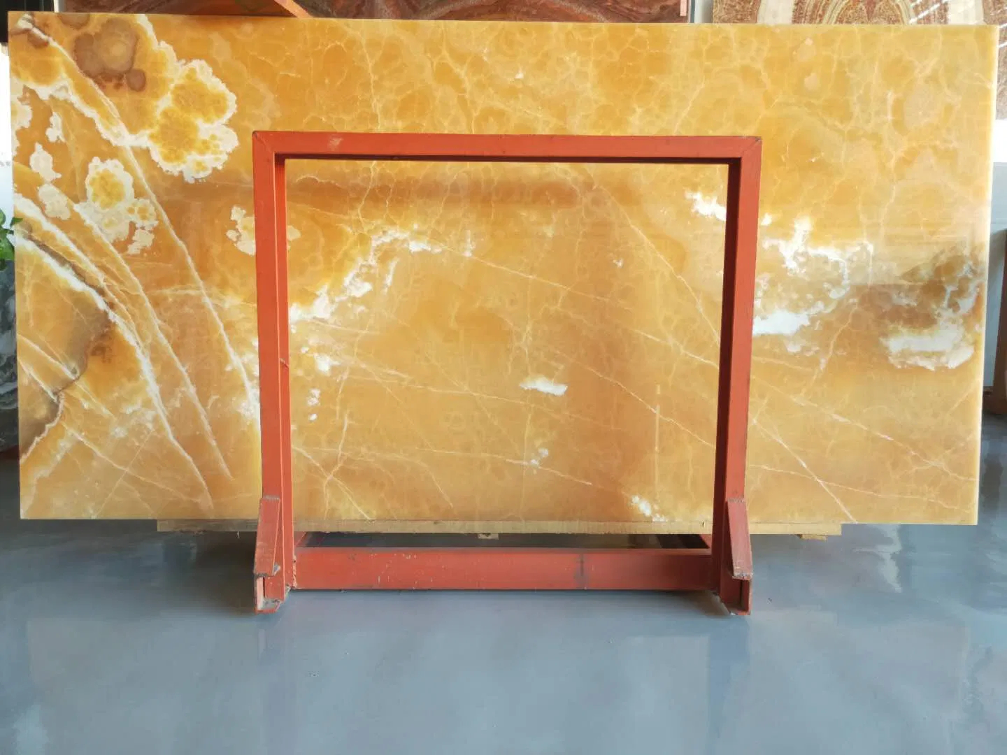 Transparent Yellow Orange Honey Onyx Slabs and Tiles for Backlit Walls