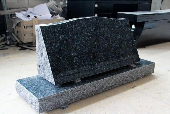 American Style Blue Pearl Granite Upright Headstone