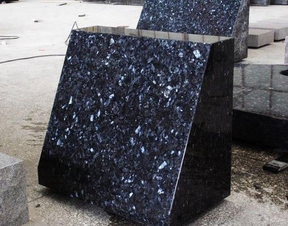 American Style Blue Pearl Granite Upright Headstone