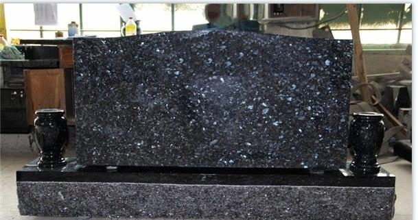 American Style Blue Pearl Granite Upright Headstone