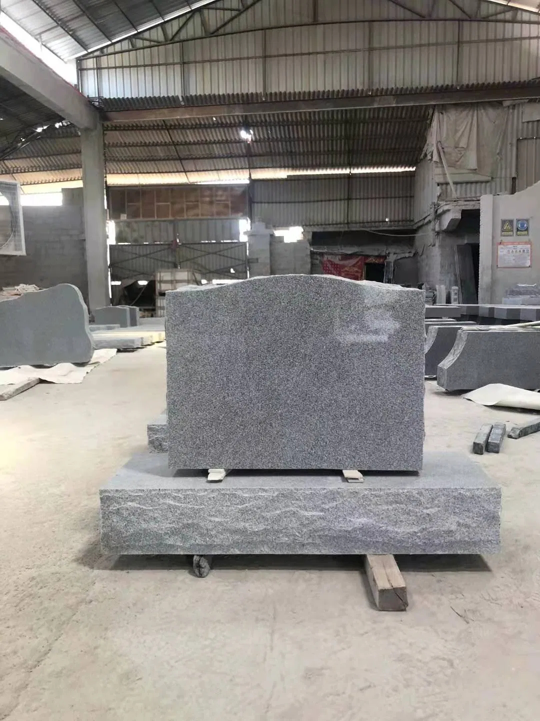 American Style G603 Grey Granite Family Memorial Monument Set