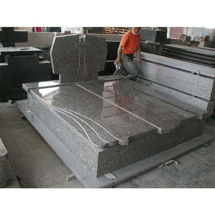 Irish Style Red Granite Full Grave Headstone