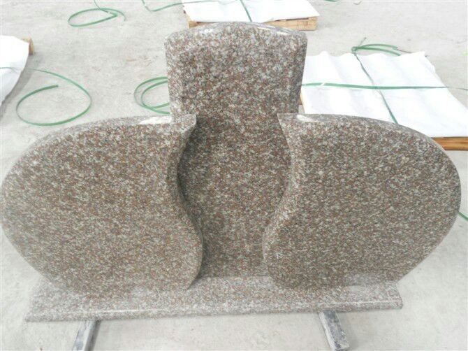 Irish Style Red Granite Full Grave Headstone
