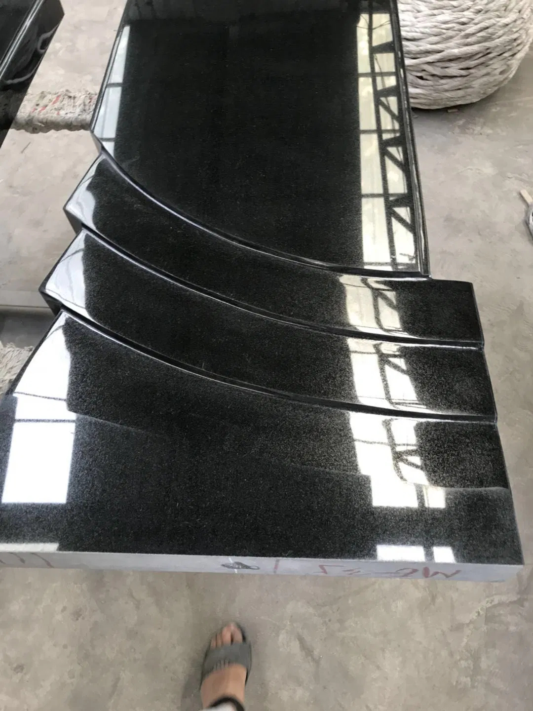 Irish Style Black Granite Upright Headstone with Celtic Cross