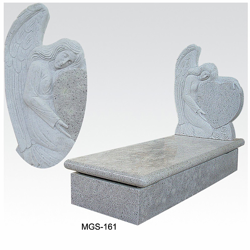 Italian Style Granite Angel Memorial Full Grave Tombstone
