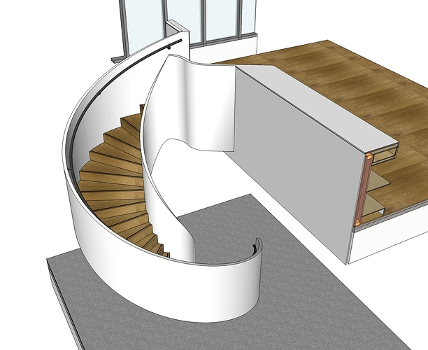 Curved Granite Stair Treads for Open Riser Staircases