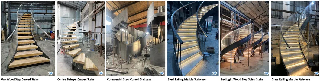 Curved Granite Stair Treads for Open Riser Staircases
