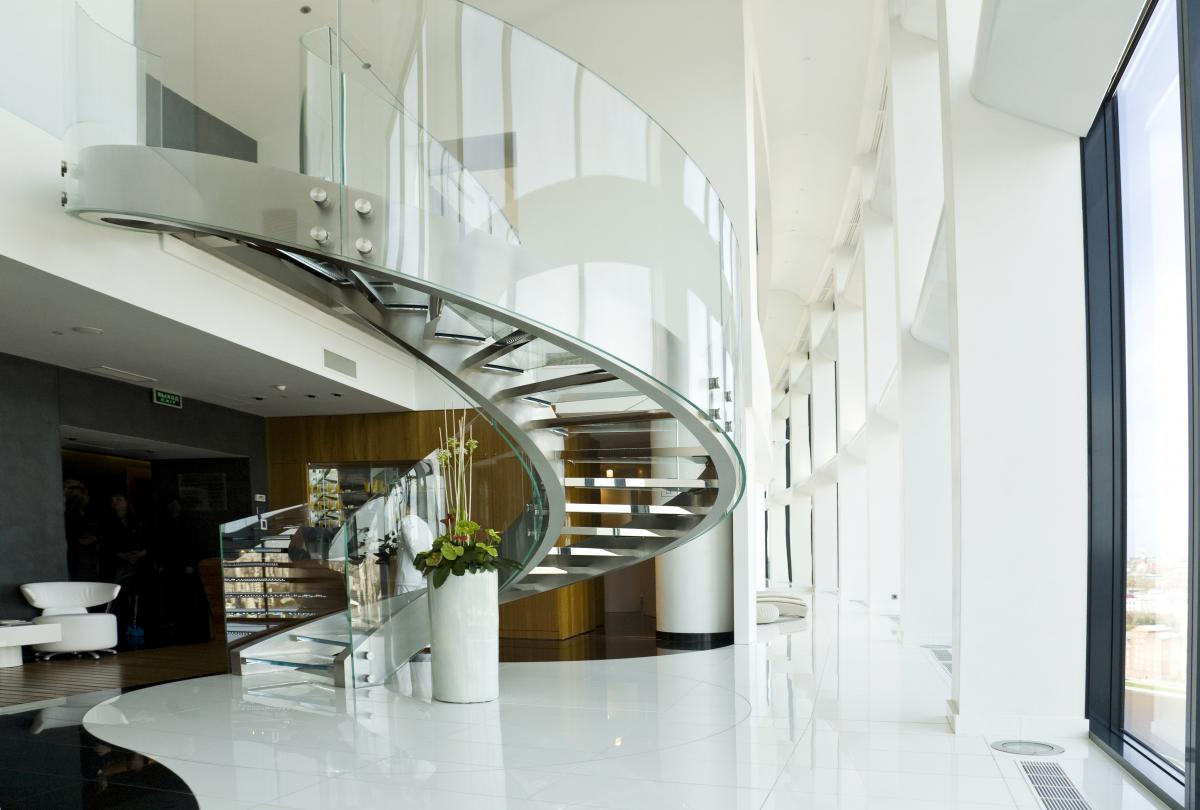 Curved Granite Stair Treads for Open Riser Staircases