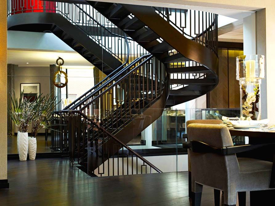 Curved Granite Stair Treads for Open Riser Staircases
